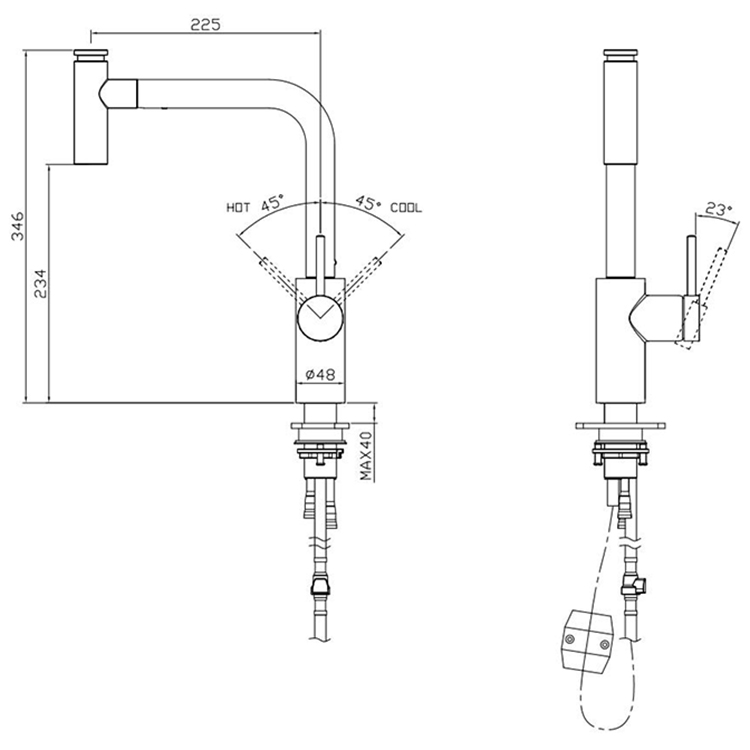 2022 Contemporary Kitchen Faucets Hot And Cold Water Mixer Kitchen Sink Faucet with Pull Out Sprayer