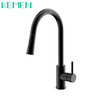Hot Sale 304 Stainless Steel Faucet Single Handle Pull Down Kitchen Taps Black Kitchen Faucet