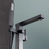 2022 Hot Sell Square Matte Black Bath Shower Mixer Freestanding Bathtub Faucet Set