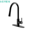 High Quality Kitchen Faucet Black 304 Mixer Taps Lead-free Pull Down Sprayer Kitchen Sink Faucet