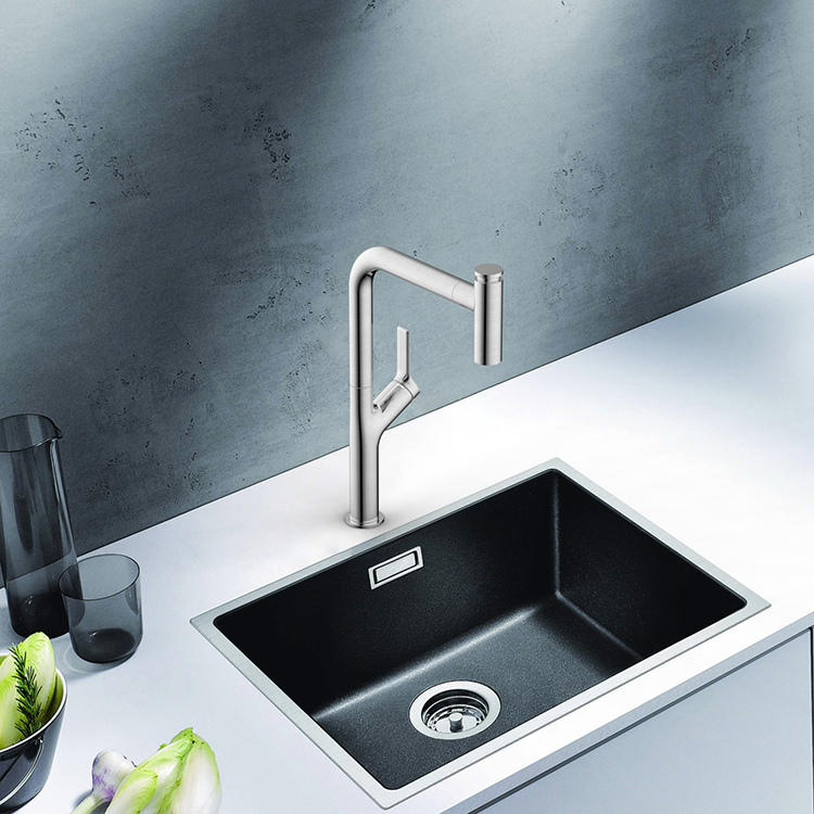 New Design Kitchen Faucet 304 Stainless Steel One Handle Single Hole Mixer Tap Pull Out Kitchen Sink Faucet