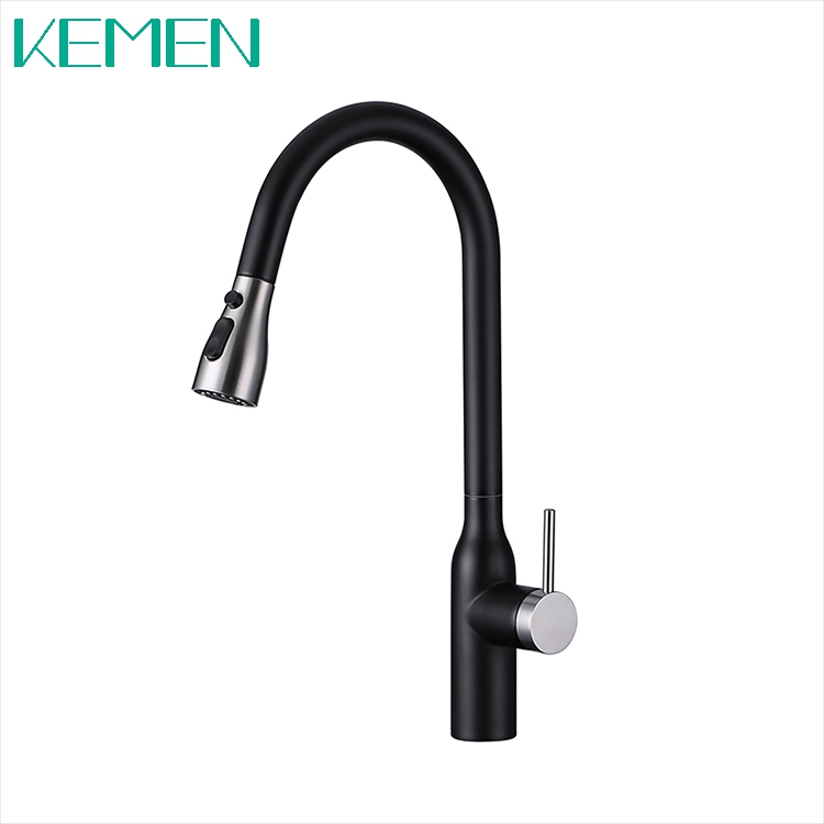 Wholesale Contemporary Faucet Pull Down Kitchen Sink Faucet 304 Stainless Steel Single Lever Kitchen Taps