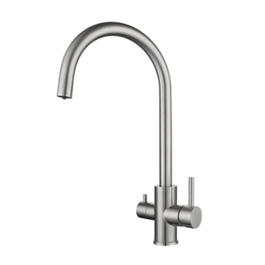 Deck Mounted Stainless Steel Kitchen Faucet 360 Degree Rotation 3 Ways Kitchen Purifier Tap Hot Cold Water Kitchen Mixer