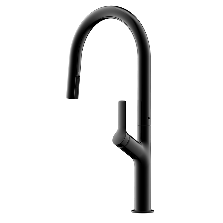 Modern Design Matte Black Kitchen Sink Tap with Pull Down Sprayer 304 Stainless Steel Kitchen Faucet