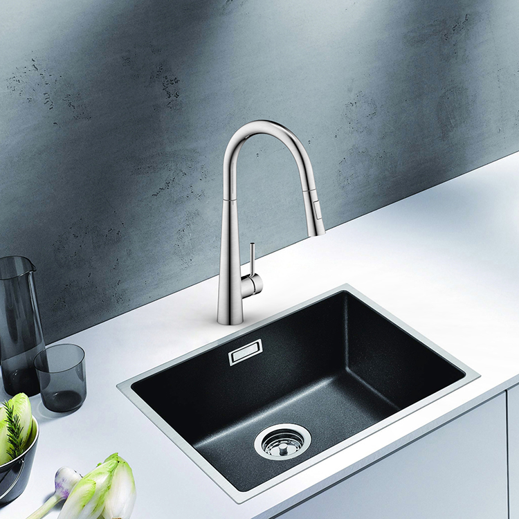 Hot Sale One-handle Brushed Sink Tap High Arc Lead-free Kitchen Faucet 304 Stainless Steel Pull Down Kitchen Sink Faucet