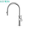 New Design Stainless Kitchen Faucet Single Hole Mixer Tap Kitchen Faucet with Pull Down Sprayer