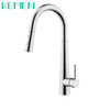 Hot Sale One-handle Brushed Sink Tap High Arc Lead-free Kitchen Faucet 304 Stainless Steel Pull Down Kitchen Sink Faucet