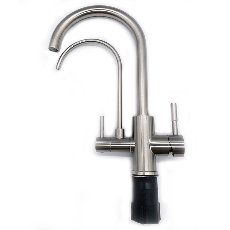 SUS304 Dual Handle Direct Drinking Water Hot Cold Kitchen Faucet 3 Way Water Purifier Faucet