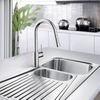 Professional Outlet Long Neck Faucet 304 Stainless Steel Kitchen Taps Brushed Finished Kitchen Faucet Pull Down Spray
