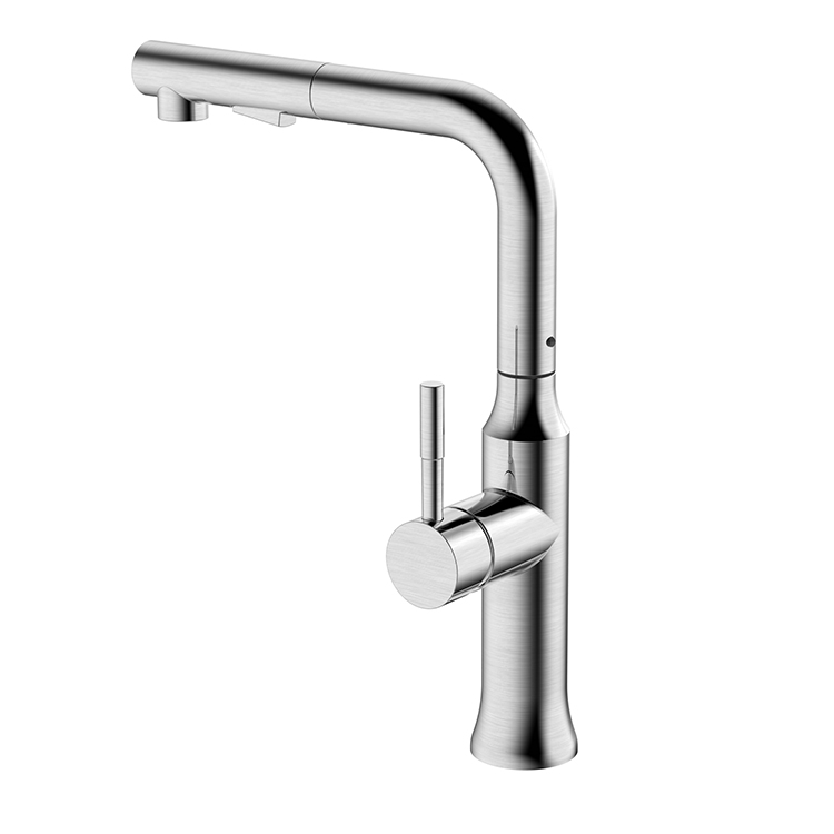 High Quality Fashion Faucet 304 Stainless Steel Kitchen Tap Single Handle Pull Out Kitchen Faucet